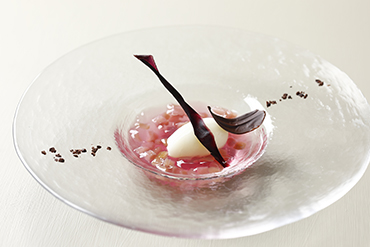 茄子のジュレ カカオのソルベとともに